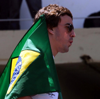 Fernando Alonso, despus de su abandono en Interlagos en el Gran Premio de Brasil.