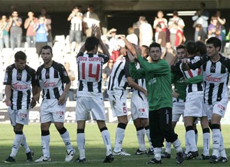 Los jugadores del Castelln celebran un gol