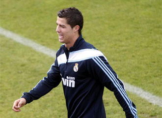 Cristiano Ronaldo, en un entrenamiento.
