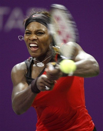 Serena Williams durante un partido del WTA Tour Championships.