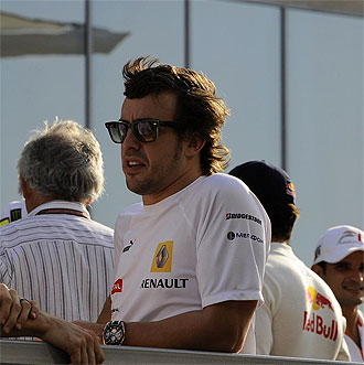 El piloto espaol Fernando Alonso, en el trazado de Yas Marina.