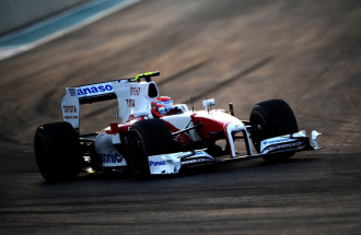 Kamui Kobayashi, a los mandos de un monoplaza Toyota en el Gran Premio de Abu Dhabi