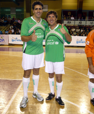 Miguel Indurain y Pedro Delgado, en León.