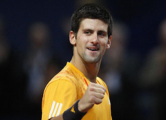 Djokovic celebra su triunfo ante Stepanek