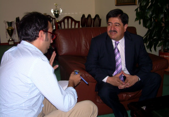 Luis Bedoya, presidente de la Federacin Colombiana de Ftbol, entrevistado por el redactor de MARCA.com.