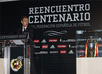 Zapatero, durante la presentacin del centenario de la RFEF