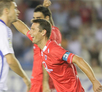 Palacios celebra un gol en la pasada temporada.