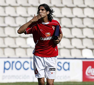 Sergio Fernndez tras un partido con el Murcia.