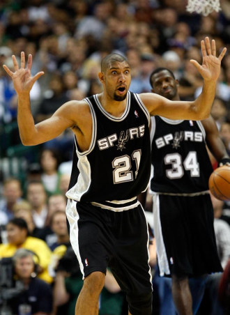 Tim Duncan, en un partido de los Spurs.