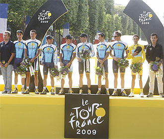 Astana, en el podio del pasado Tour de Francia.