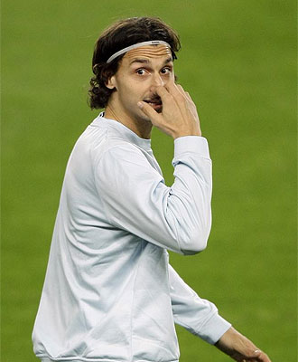 Ibrahimovic, en un entrenamiento del Barcelona.