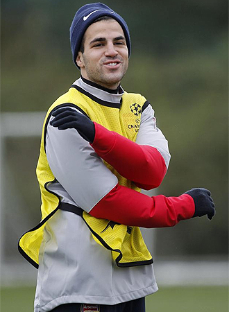 Cesc, durante un entrenamiento con el Arsenal.