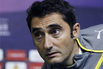 Ernesto Valverde, tcnico del Villarreal, durante una rueda de prensa