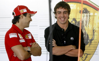 Fernando Alonso, junto a Felipe Massa