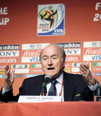 el presidente de la FIFA, el suizo Joseph Blatter, en rueda de prensa.