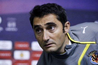 Valverde, en rueda de prensa con el Villarreal