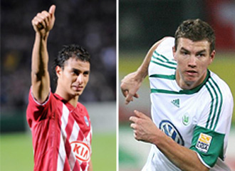 Chamakh (Girondins) y Dzeko (Wolfsburgo), los delanteros pretendidos por Wenger