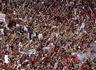 Los aficionados del Flamengo llenaron este domingo el Maracan de Ro de Janeiro.