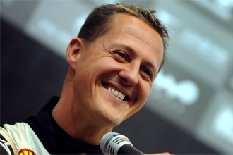 Michael Schumacher en una rueda de prensa.