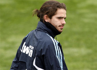 Gago, durante un entrenamiento con el Real Madrid.