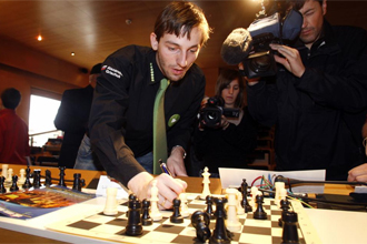 Alexander Grischuk durante la presentacin del Torneo de Linares de 2009.