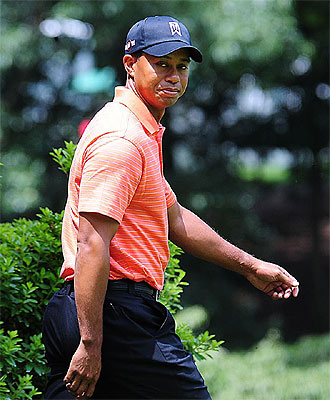 Tiger Woods, con mala cara.