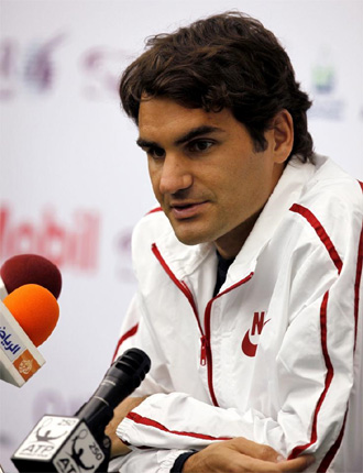 Federer, en rueda de prensa.