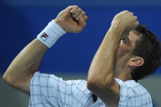 Marin Cilic celebra su victoria ante Stanislas Wawrinka.