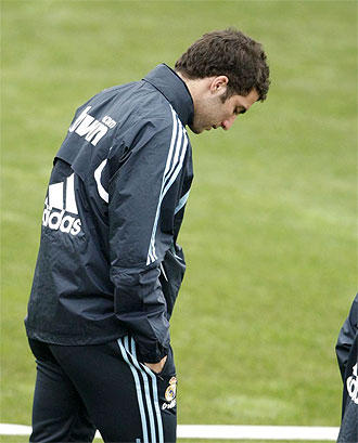 Higuaín, en un entrenamiento del Real MAdrid.