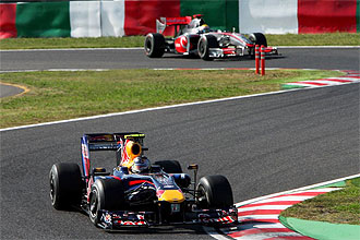 Sebastian Vettel, a los mandos de su Red Bull en el Gran Premio de Japn de 2009