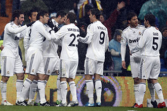 Los jugadores del Real Madrid celebran un gol ante el Mallorca