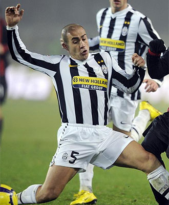 Cannavaro, en un partido con la Juventus.