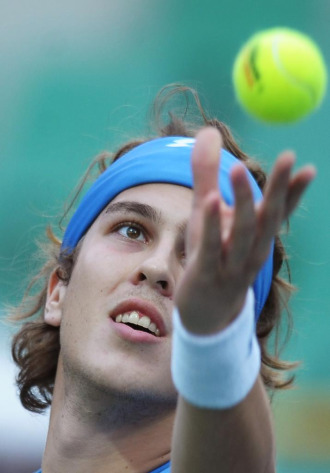 Lukas Lacko, durante su partido de primera ronda en Australia.