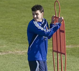 Braulio durante un entrenamiento del Real Zaragoza.