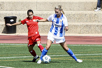 Jessica O'Rourke, jugando con el Sporting de Huelva