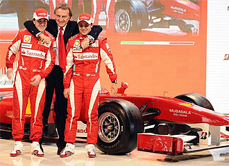 Montezemolo, junto a Alonso y Massa