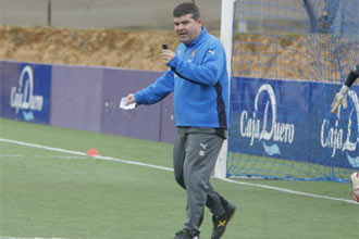 Onsimo durante un entrenamiento con el filial del Valladolid.