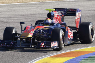 Jaime Alguersuari, durante el da de entrenamiento con el nuevo Toro Rosso