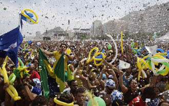 Habitantes de Ro de Janeiro celebran la designacin de la ciudad como sede olmpica