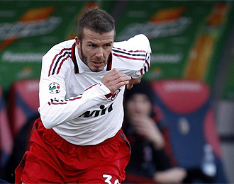 Beckham durante el partido que enfrent al Milan ante el Bolonia el pasado domingo.