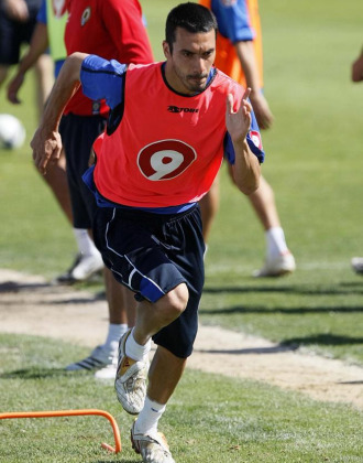 Dani Carril durante un entrenamiento.