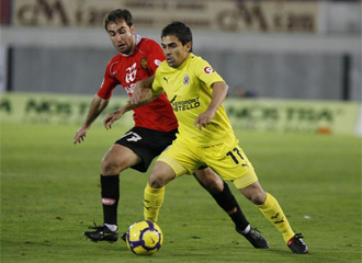 Ibagaza, duante el encuentro que disput el Villarreal ante el Mallorca