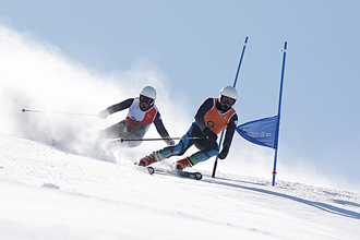 Jon Santacana, y su gua, Miguel Galindo, se proclamaron campeones en la primera prueba de descenso, durante la final de la Copa del Mundo de Esqu Alpino para Discapacitados.