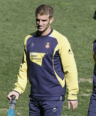 Ivn Alonso, en un entrenamiento del Espanyol.
