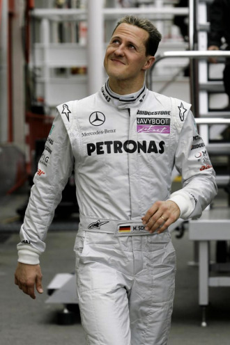 Schumacher, en el paddock de Montmel