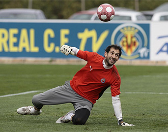 Diego Lpez durante un entrenamiento.