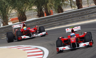 Massa y Alonso, en la sesin de entrenamiento en Bahrein