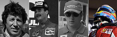 Andretti, Mansell, Raikkonen y Alonso