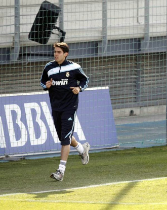 Kaká, en pleno entrenamiento