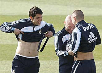 Kak y Benzema, en un entrenamiento